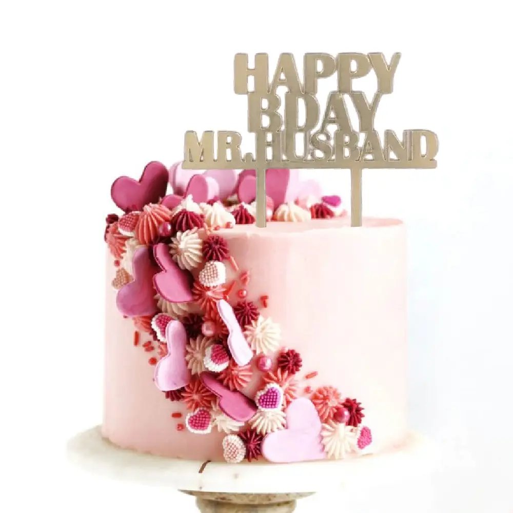 Personalized Happy Birthday Mr. Husband Cake Topper